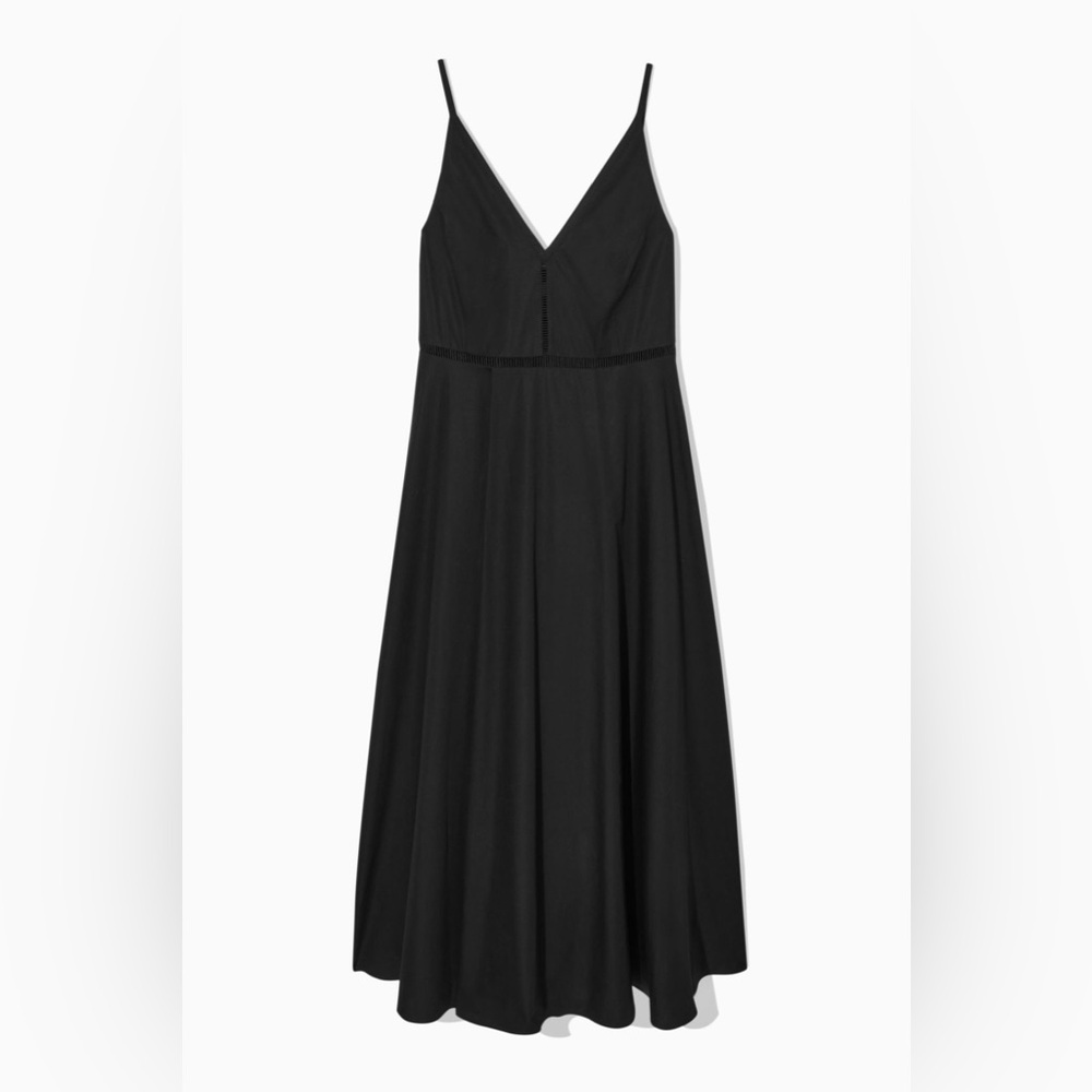 COS V-neck slip dress new with tags in black size 10